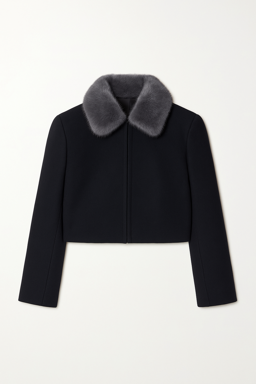 Von Emme – Cropped Wool Jacket with Mink Collar