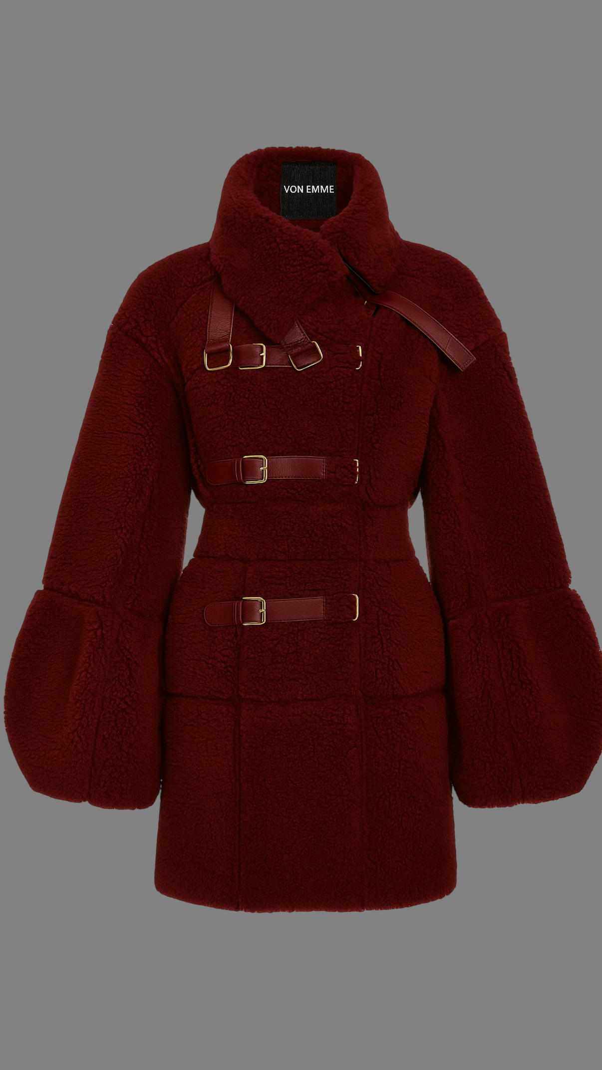 Von Emme – Burgundy Shearling Coat
