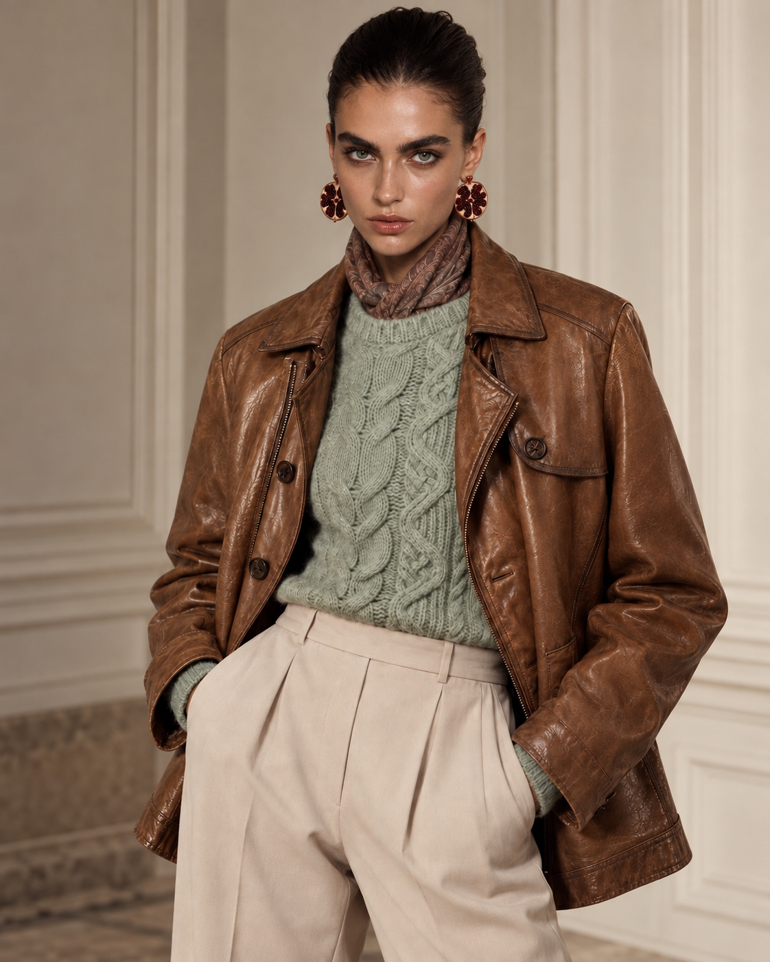 THE COGNAC LEATHER BIKER JACKET