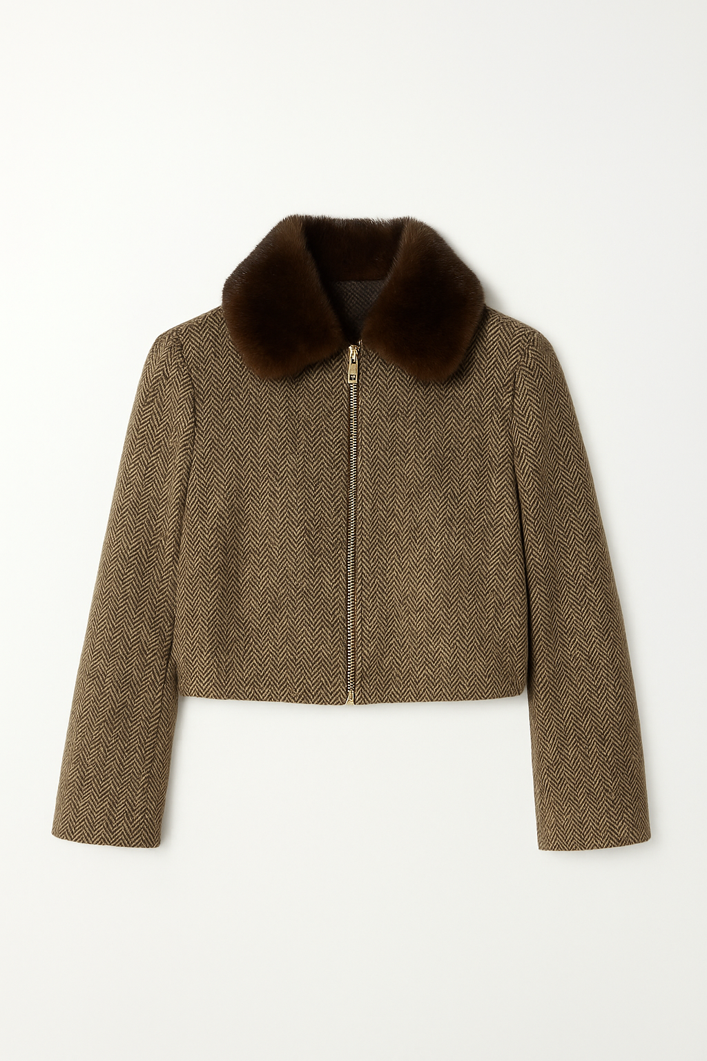 Von Emme – Cropped Wool Jacket with Mink Collar