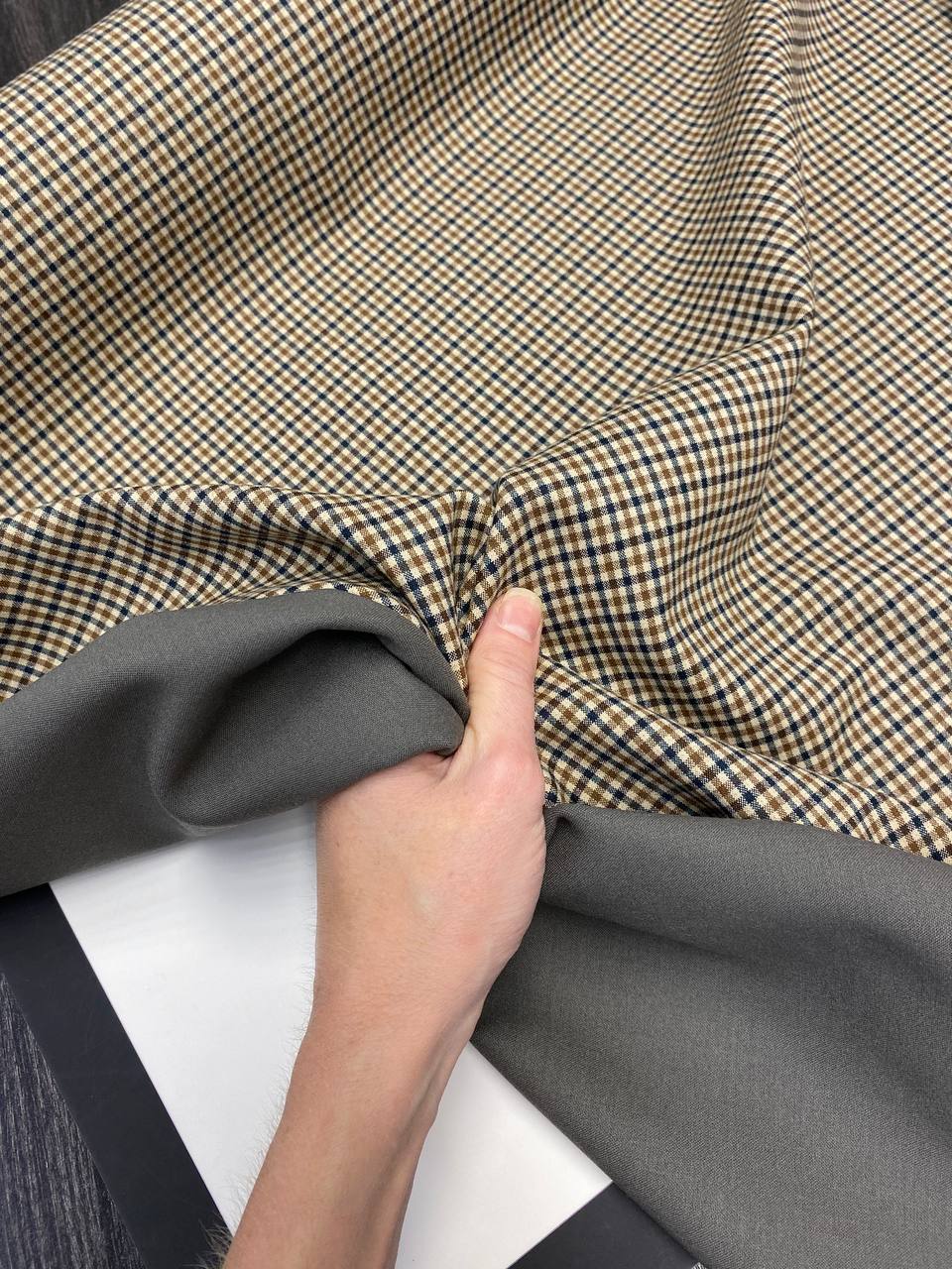 Checked Wool & Silk Suit