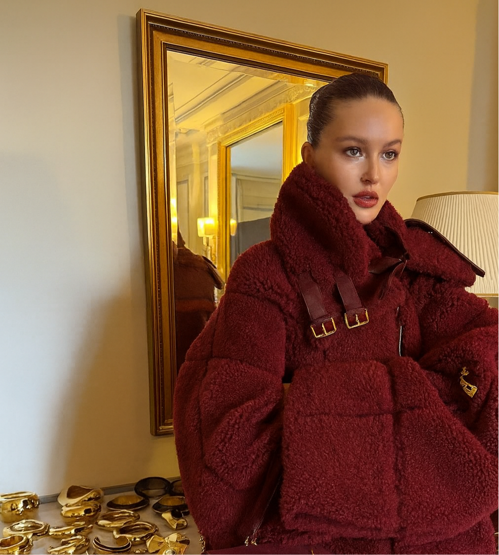 Von Emme – Burgundy Shearling Jacket