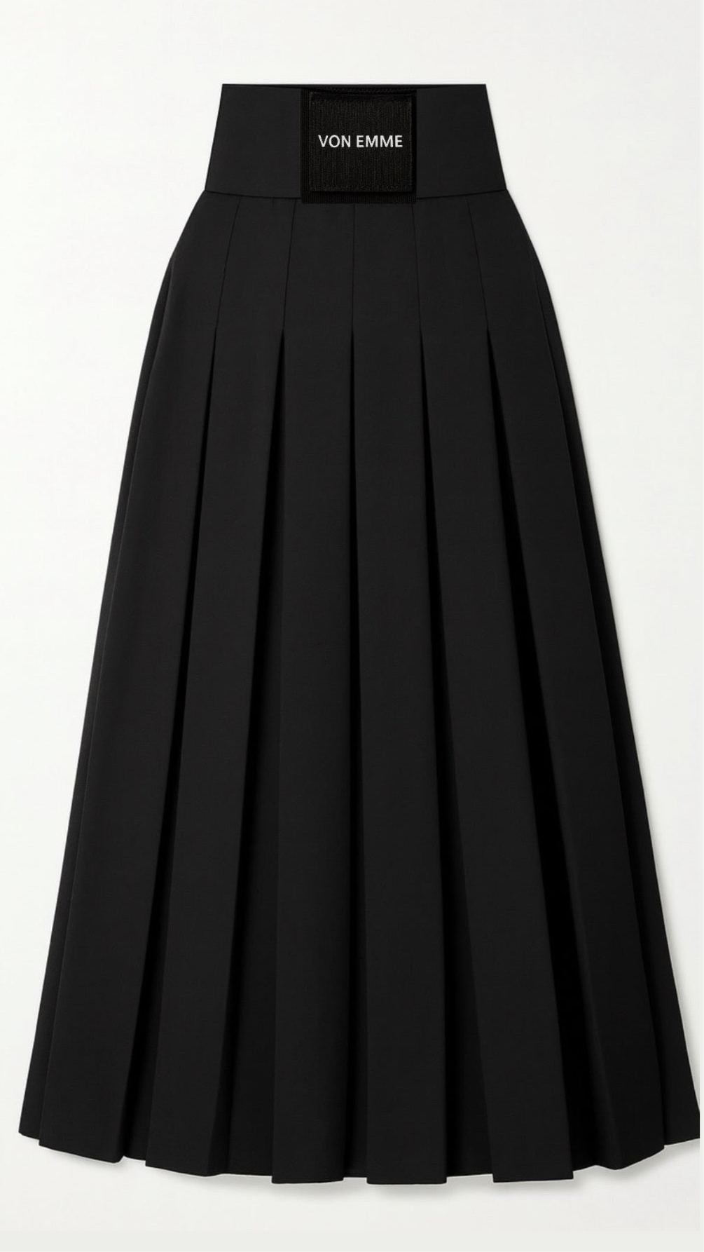 Von Emme – Italian Wool Pleated Black Skirt