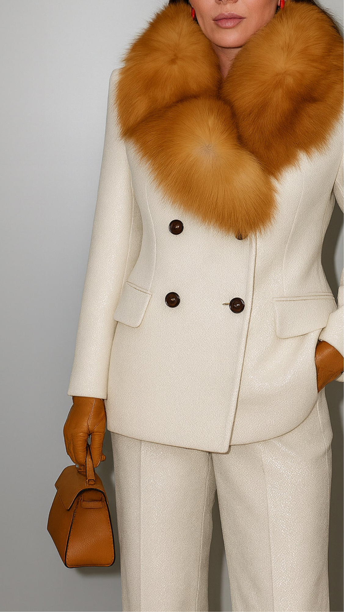 Von Emme – Ivory Wool Suit with Fox Collar
Premium Tailoring Collection
