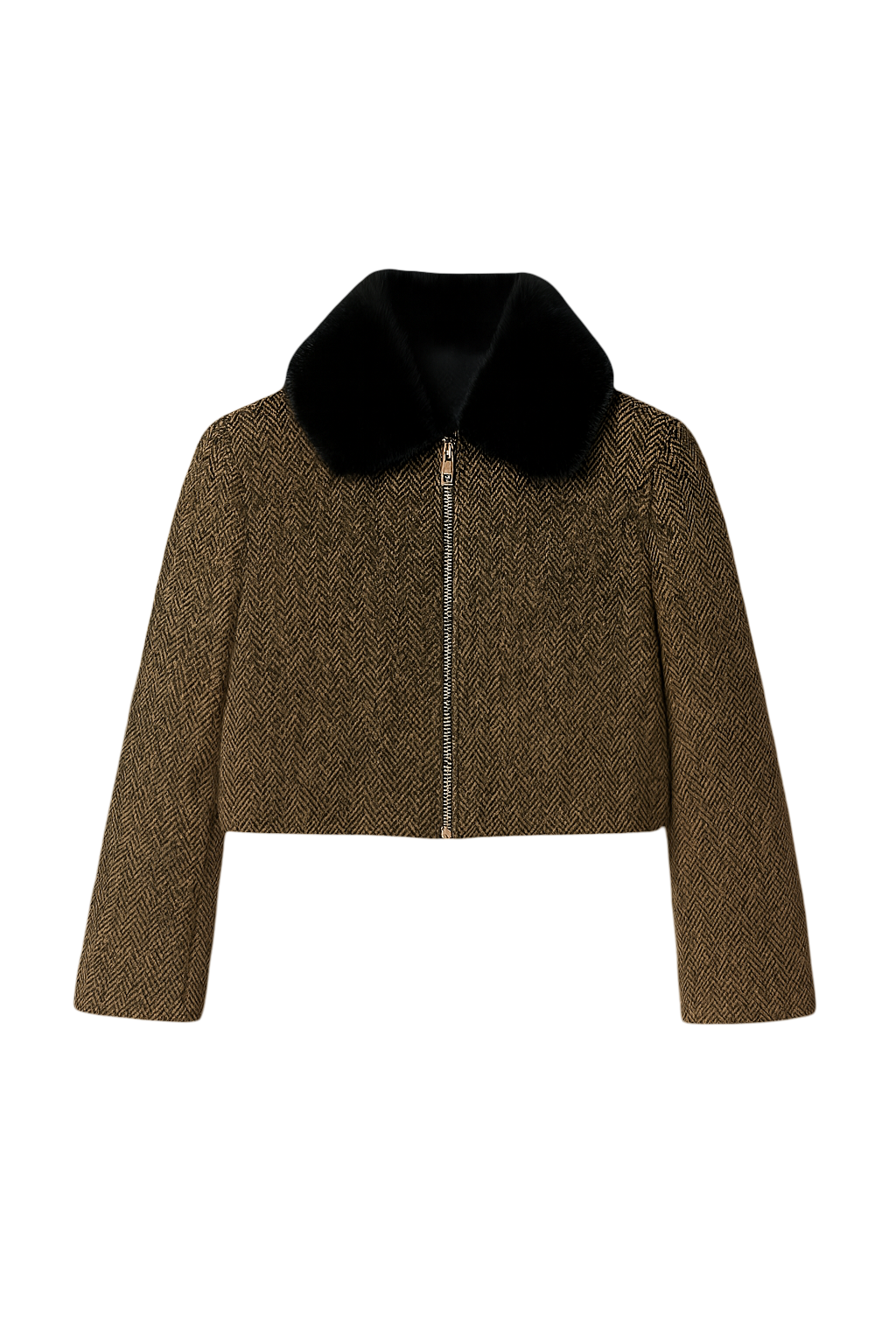 Von Emme – Cropped Wool Jacket with Mink Collar