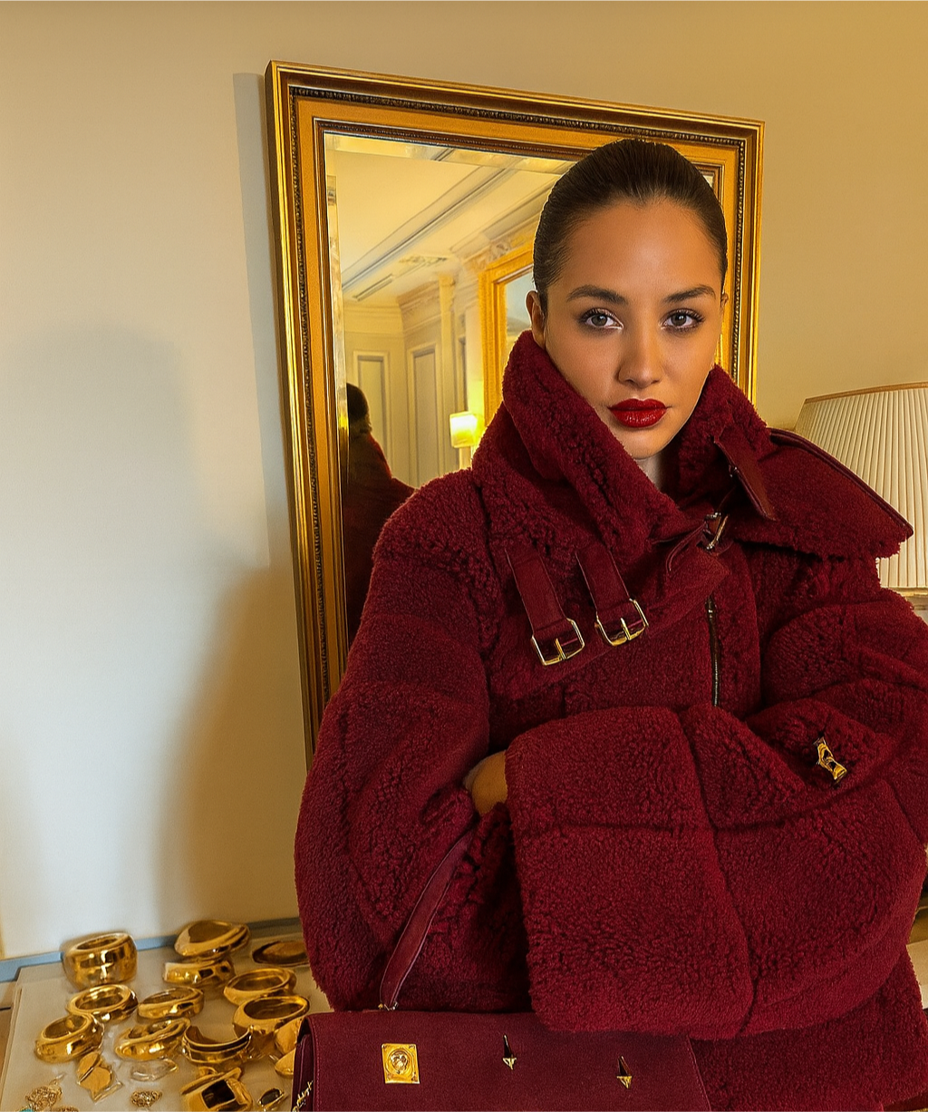 Von Emme – Burgundy Shearling Jacket