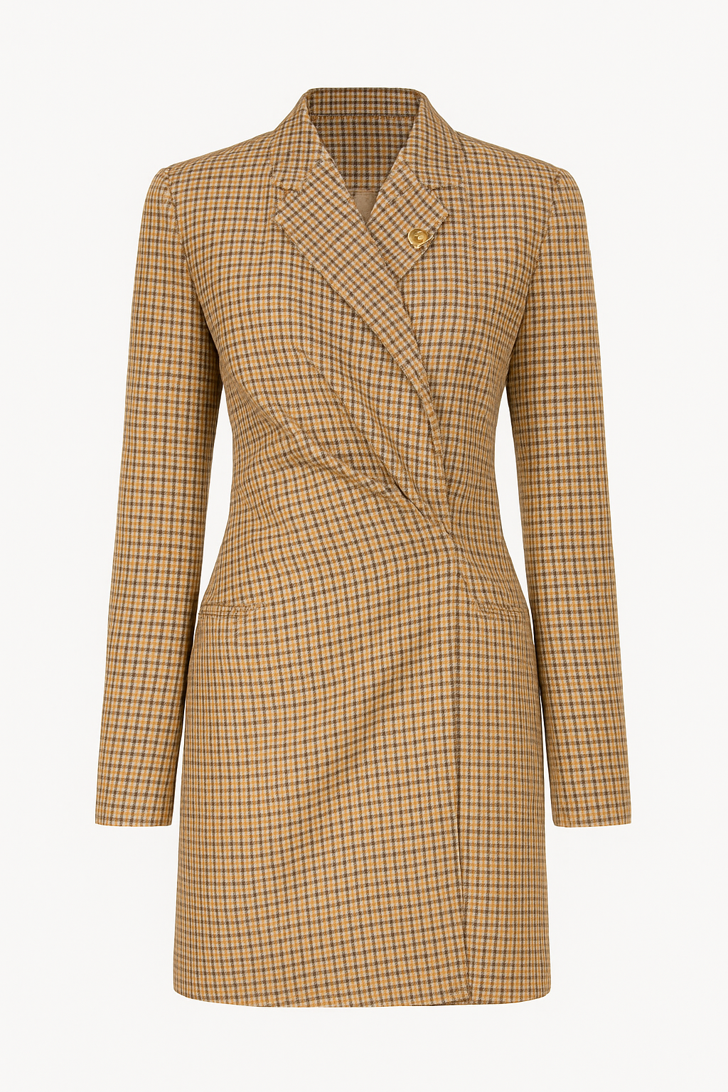 Checked Wool & Silk Suit