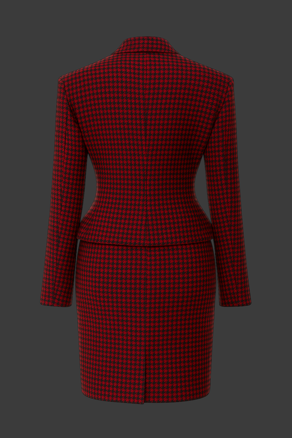Von Emme – Burgundy Houndstooth Wool Suit