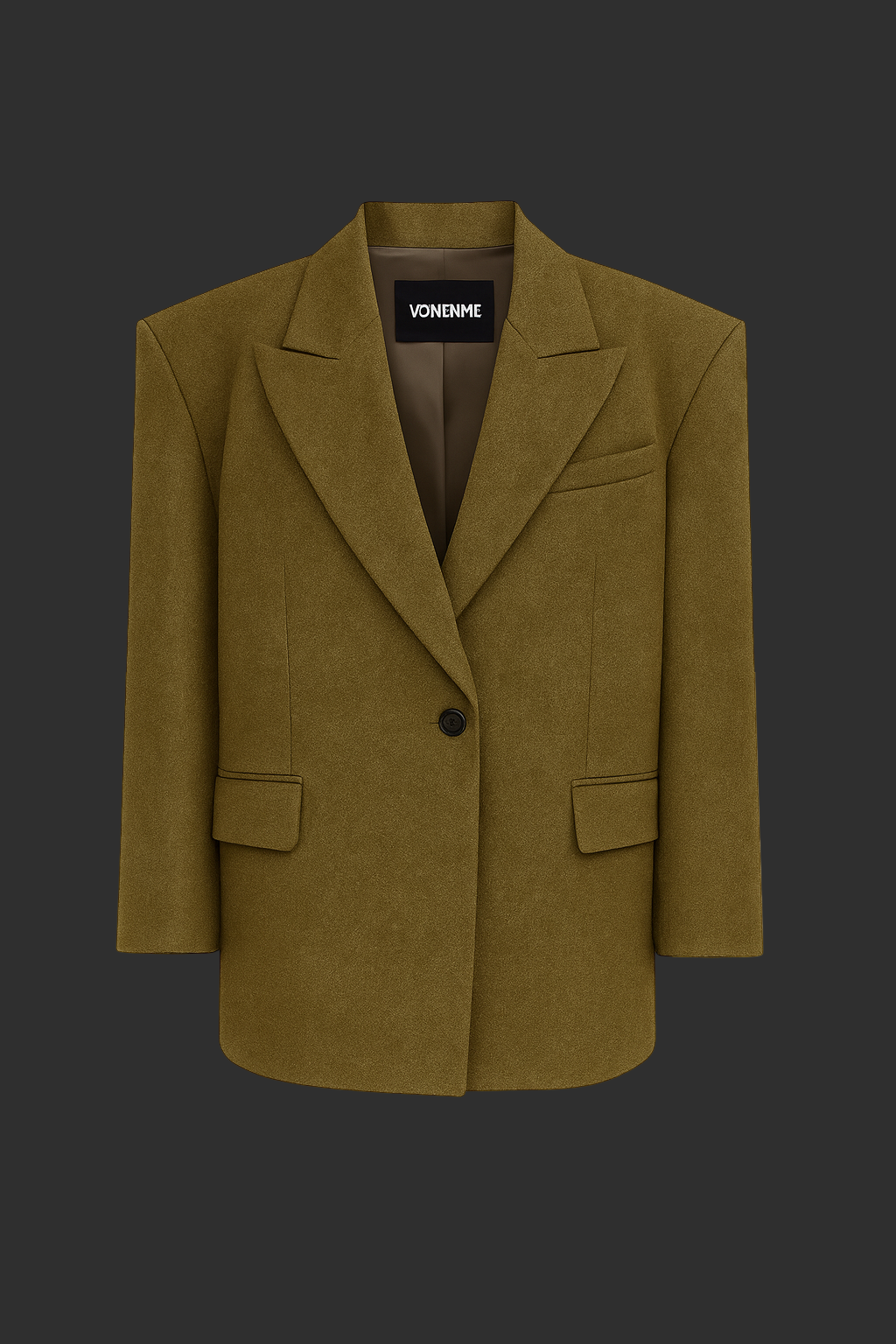Von Emme Olive Wool Oversized Blazer