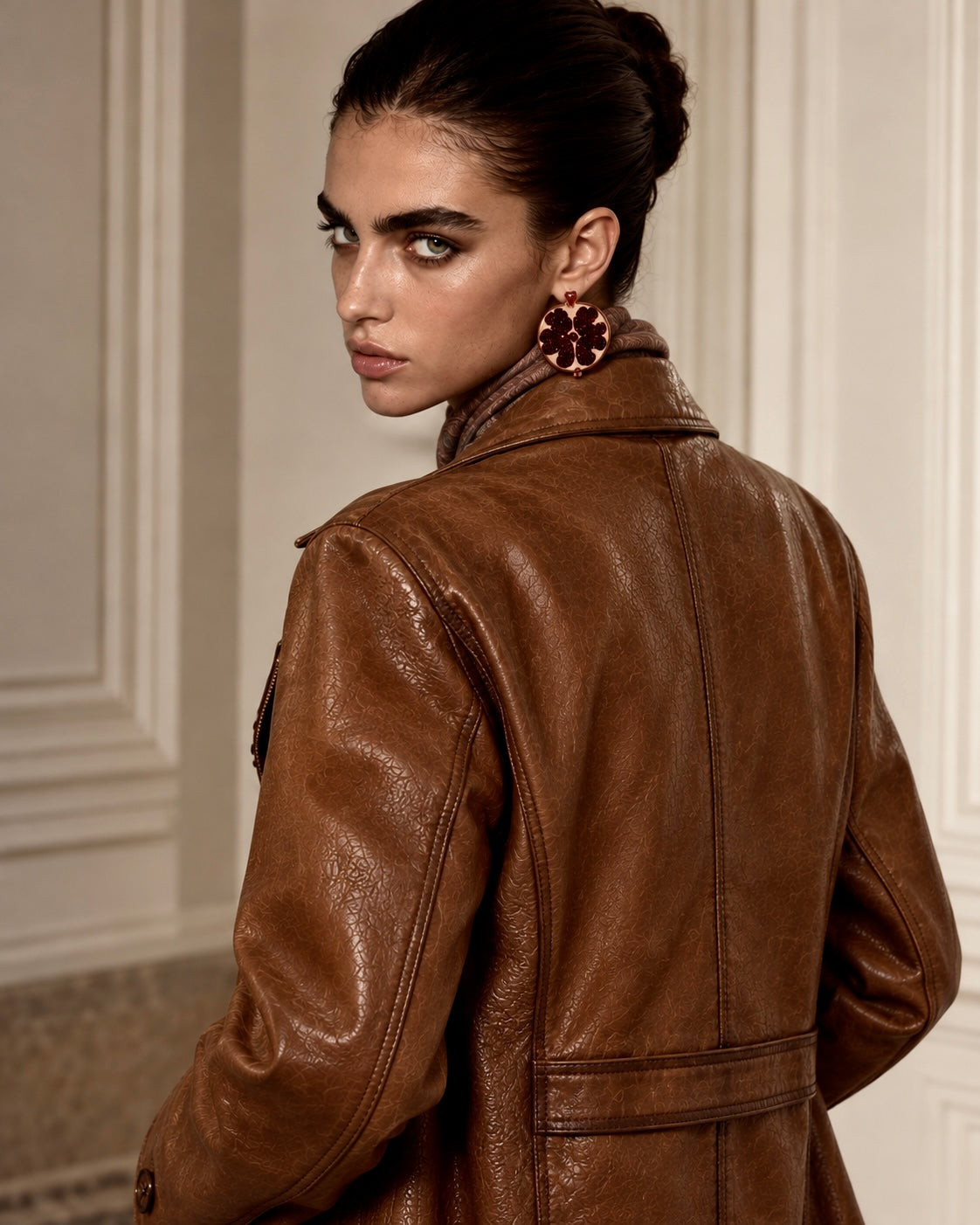 THE COGNAC LEATHER BIKER JACKET