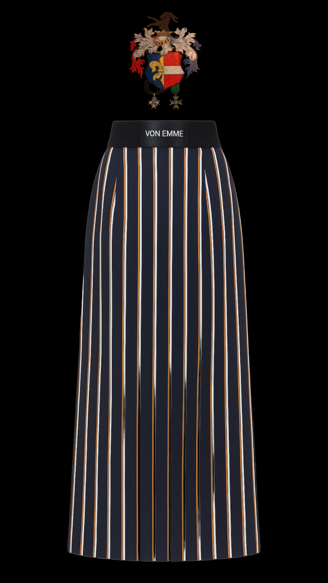 Von Emme Wool Striped Maxi Skirt