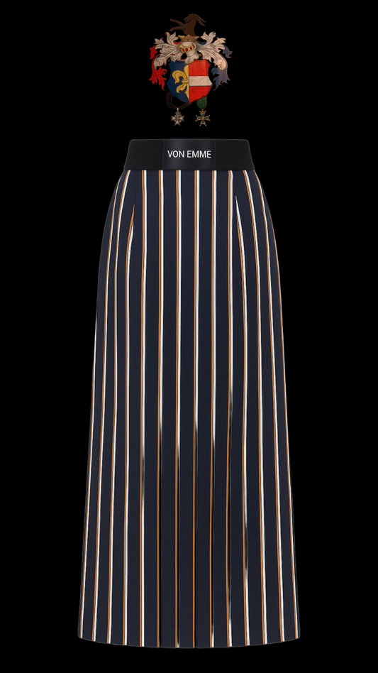 Von Emme Wool Striped Maxi Skirt