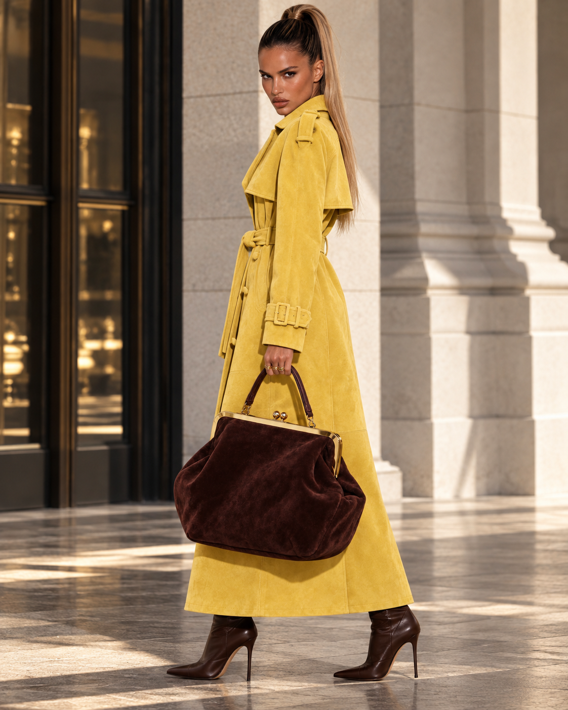 THE GOLDEN SUEDE TRENCH COAT