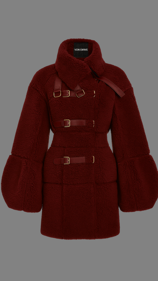 Von Emme – Burgundy Shearling Coat