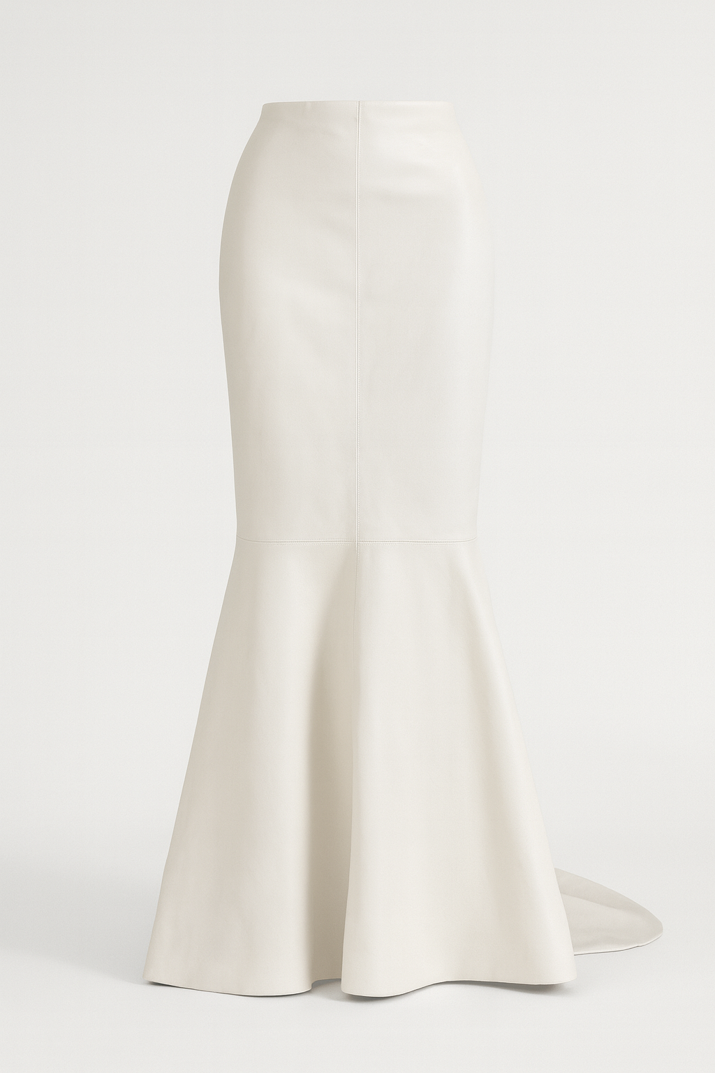 Von Emme – White Leather Mermaid Skirt Minimalist Luxury Collection