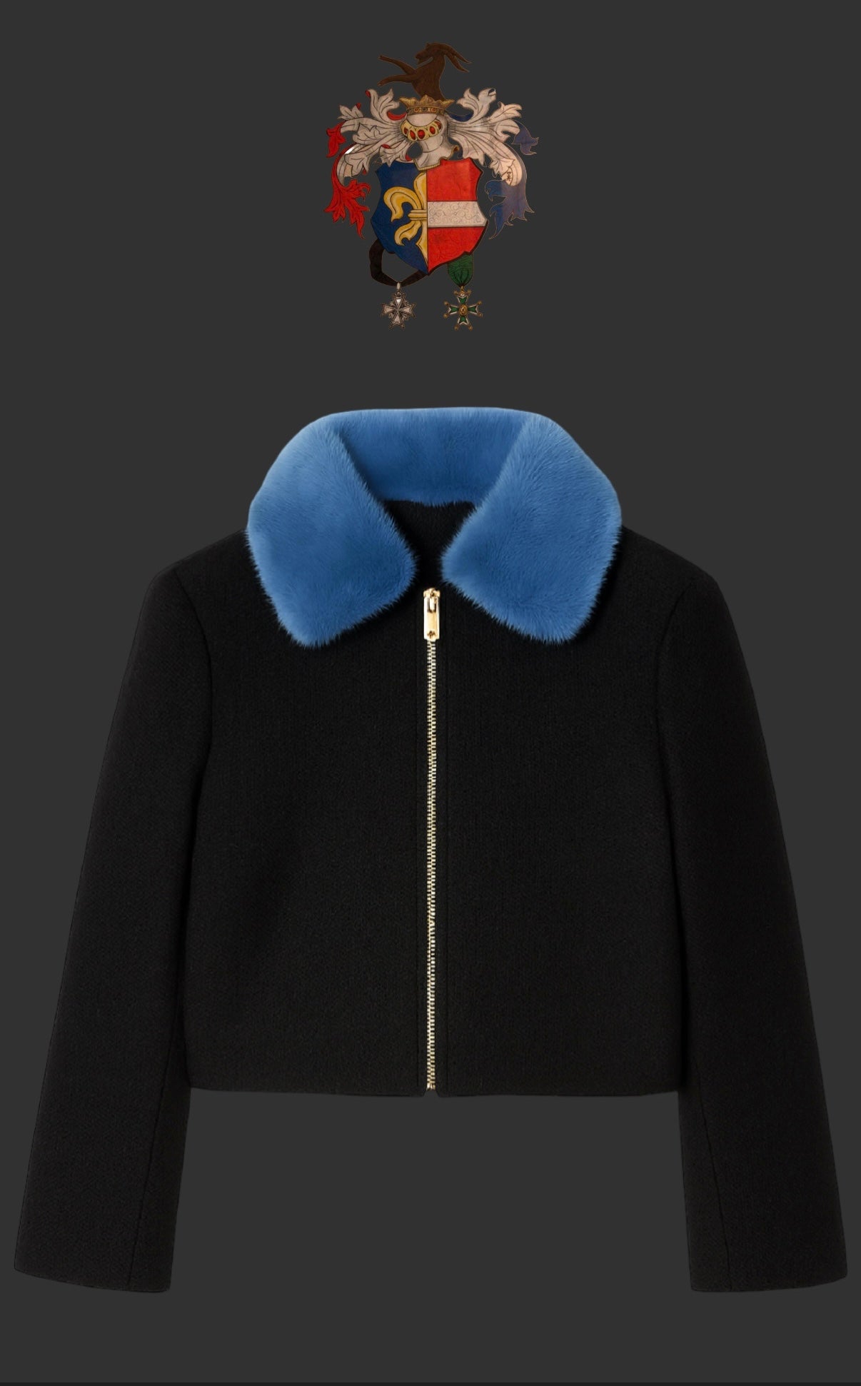 Von Emme – Cropped Wool Jacket with Mink Collar
