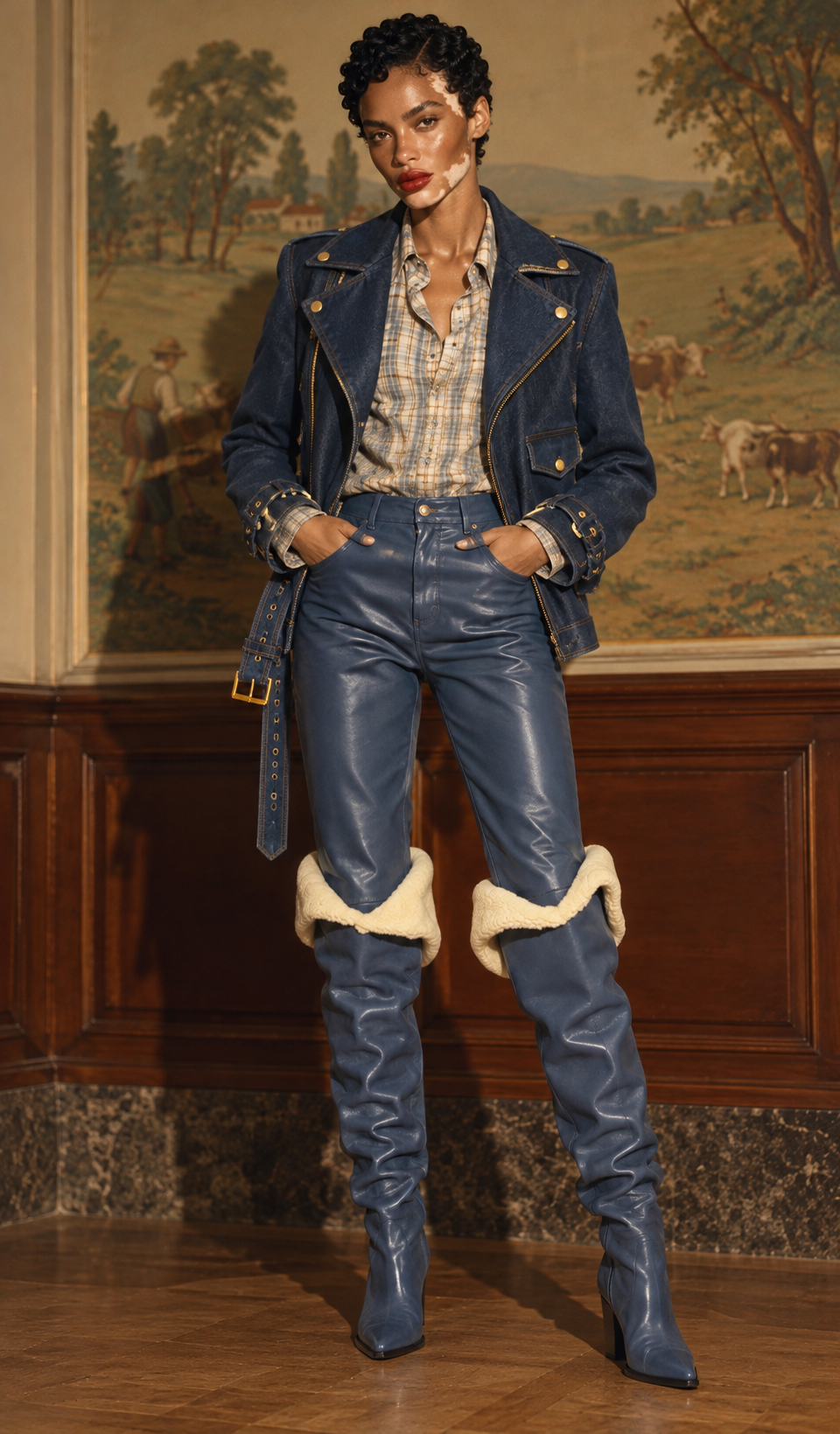 THE INDIGO DENIM BIKER JACKET