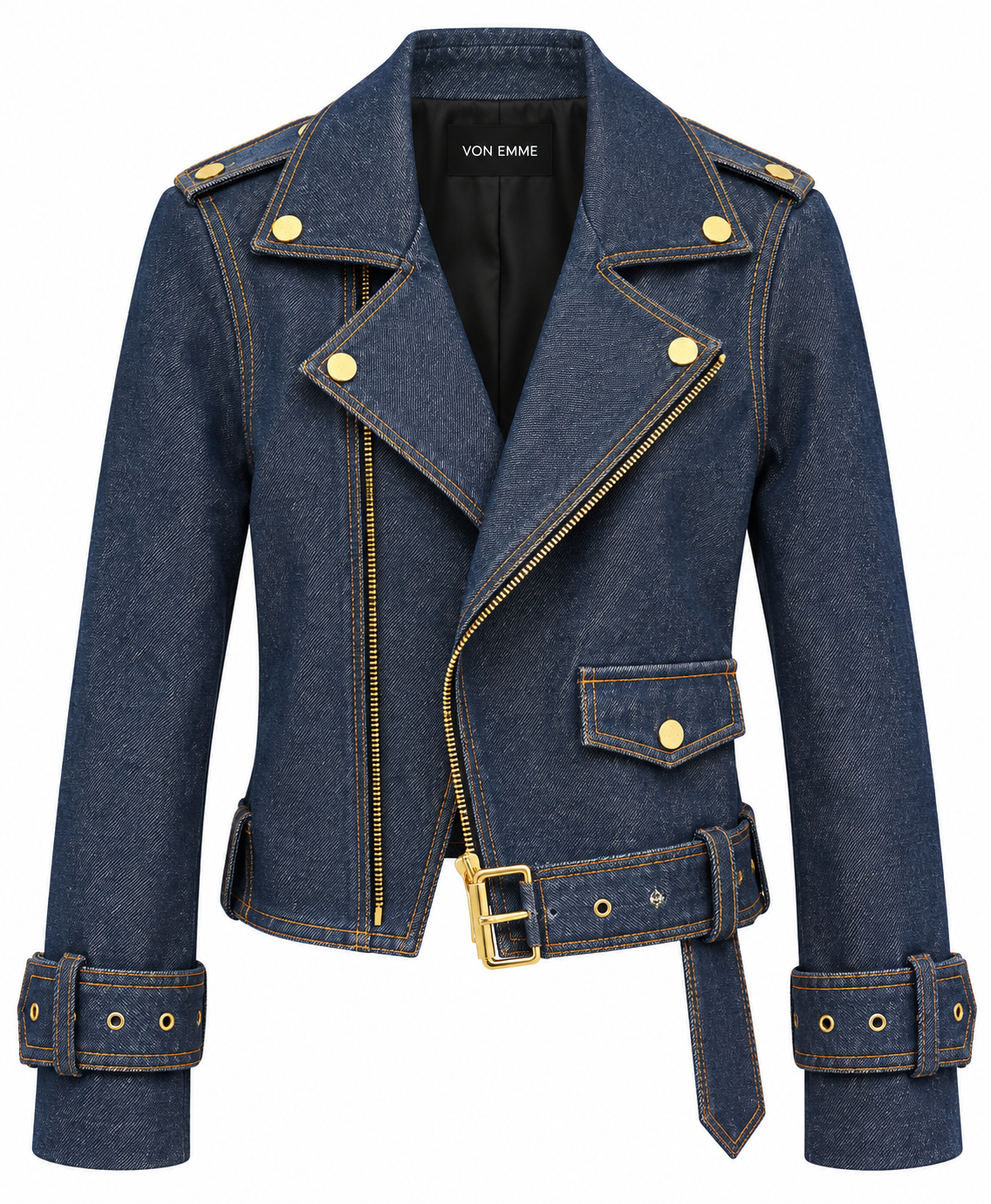 THE INDIGO DENIM BIKER JACKET