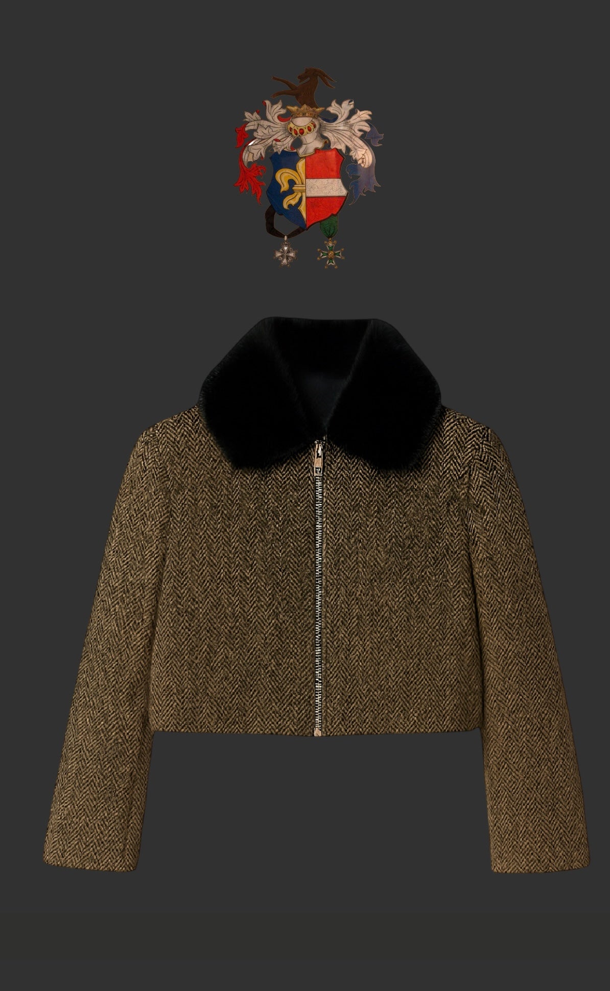 Von Emme – Cropped Wool Jacket with Mink Collar