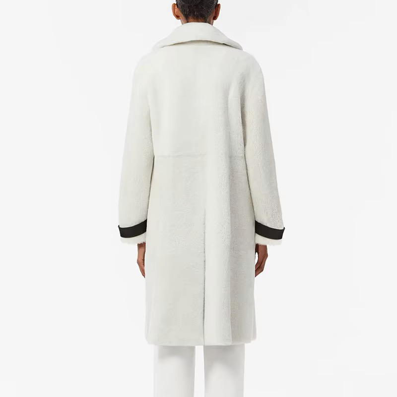 THE IVORY SHEARLING COAT | Women's Genuine Sheepskin Long Coat