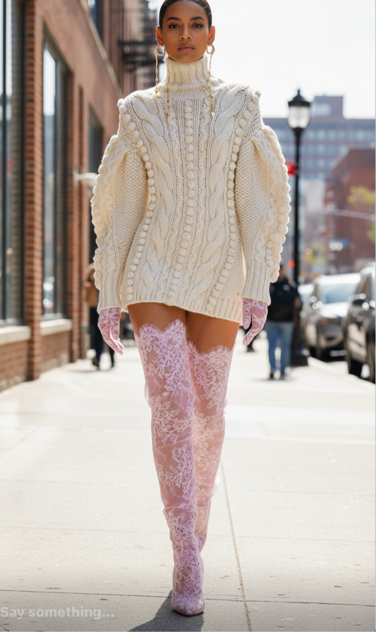 Lace Thigh-High Stockings