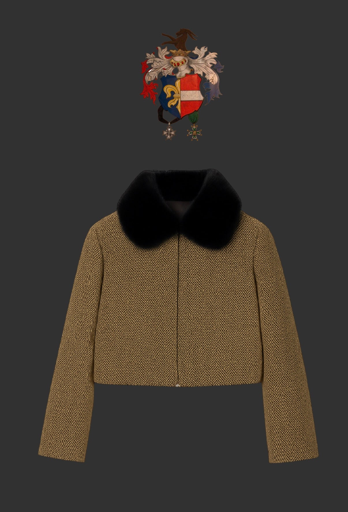 Von Emme – Cropped Wool Jacket with Mink Collar