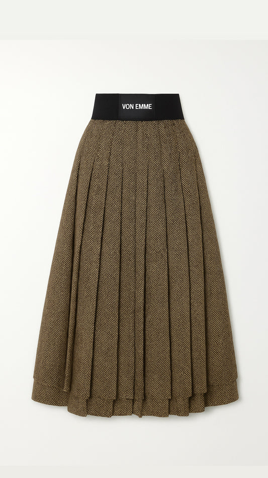 Von Emme – Italian Wool Pleated Skirt