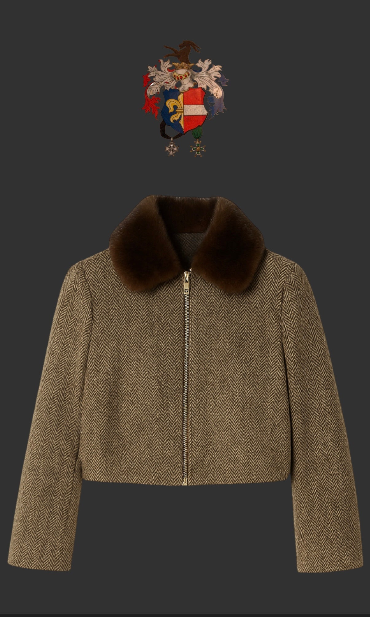 Von Emme – Cropped Wool Jacket with Mink Collar
