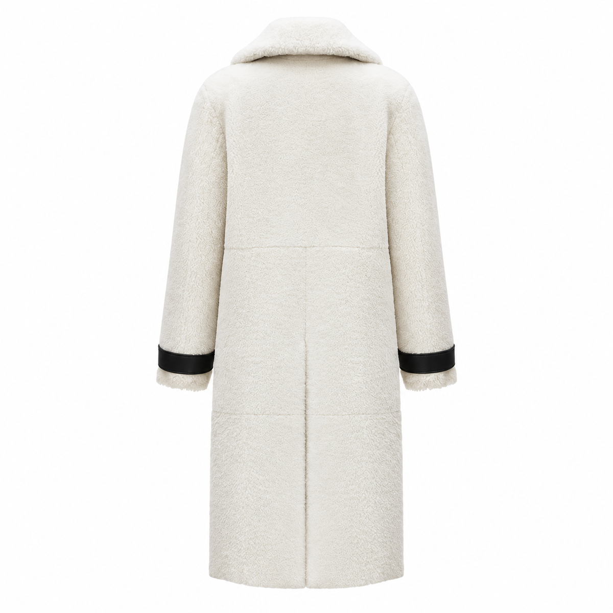 THE IVORY SHEARLING COAT | Women's Genuine Sheepskin Long Coat