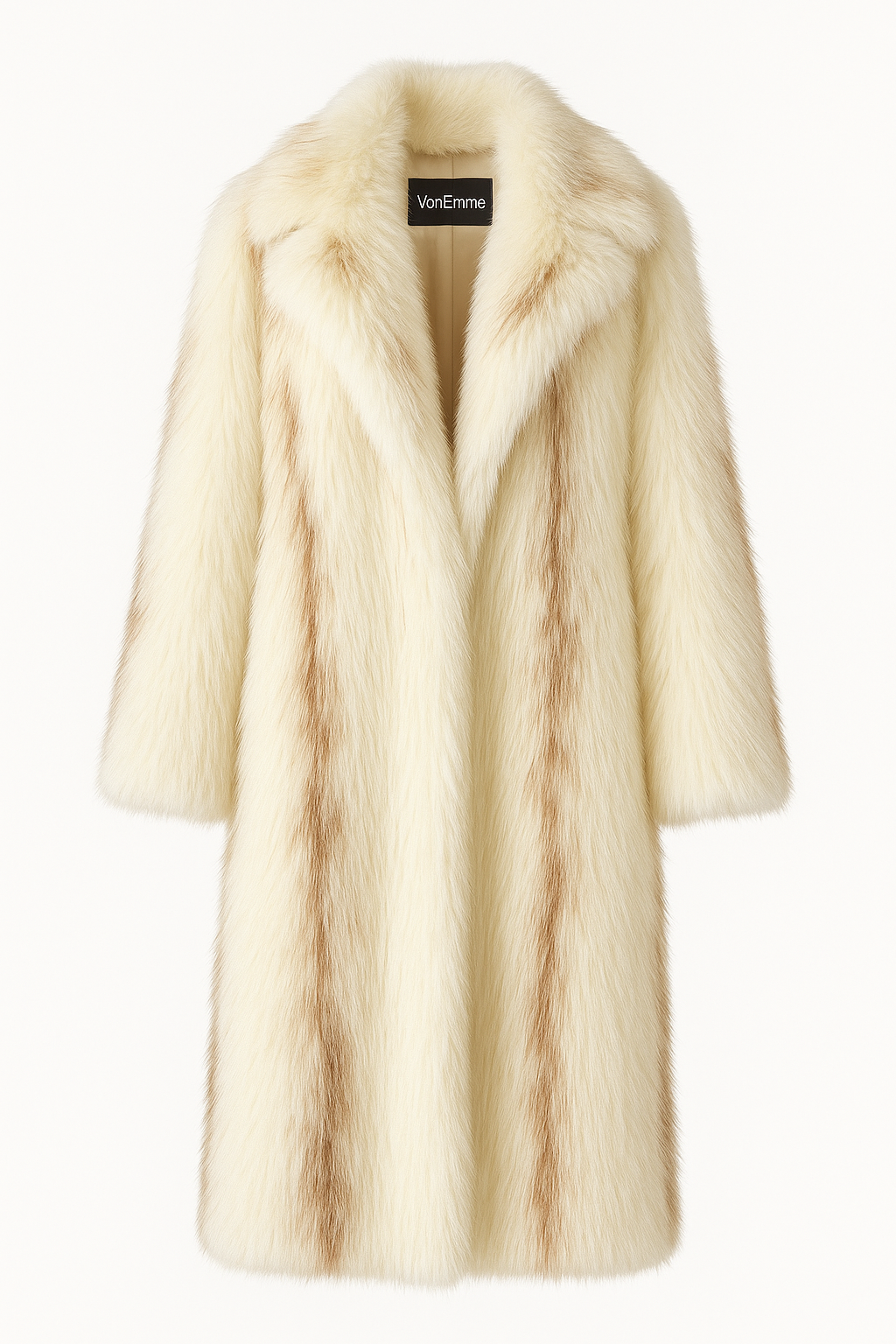 Von Emme – Long Ivory Faux Fur Coat