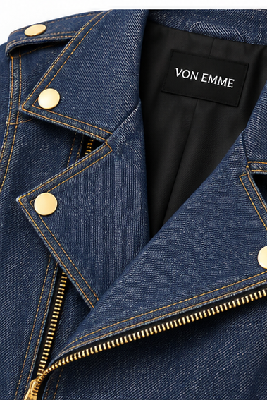 THE INDIGO DENIM BIKER JACKET