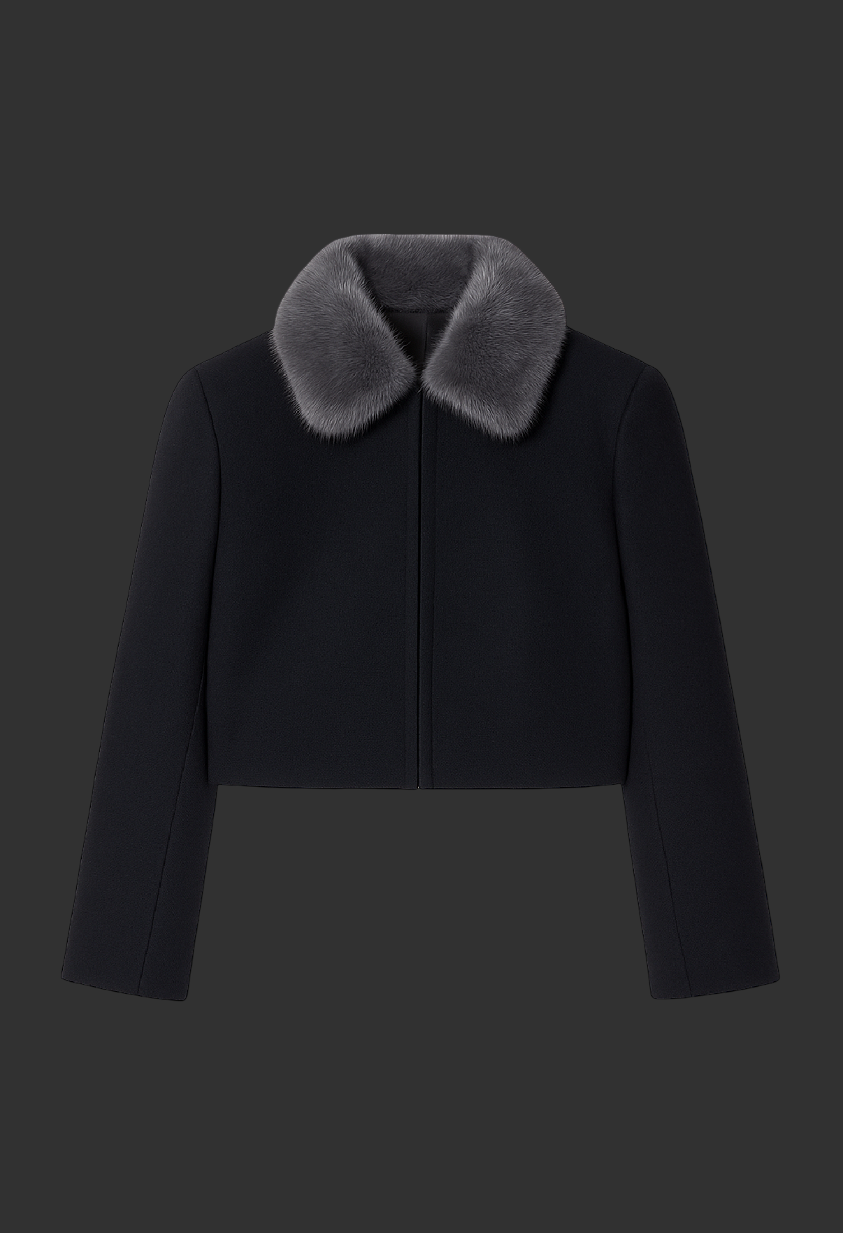 Von Emme – Cropped Wool Jacket with Mink Collar