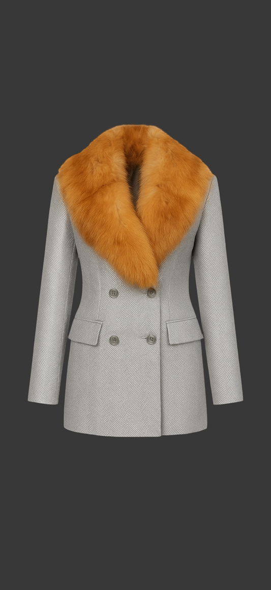 Von Emme – The Baroness Fox Collar Blazer