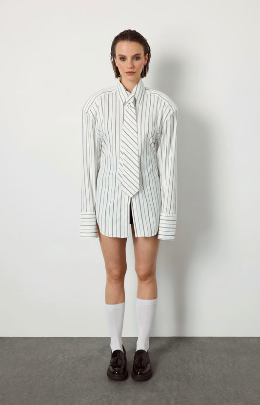 Pinstripe Tie Shirt