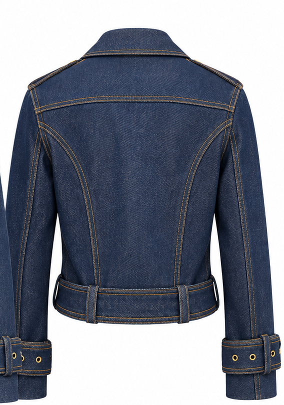 THE INDIGO DENIM BIKER JACKET