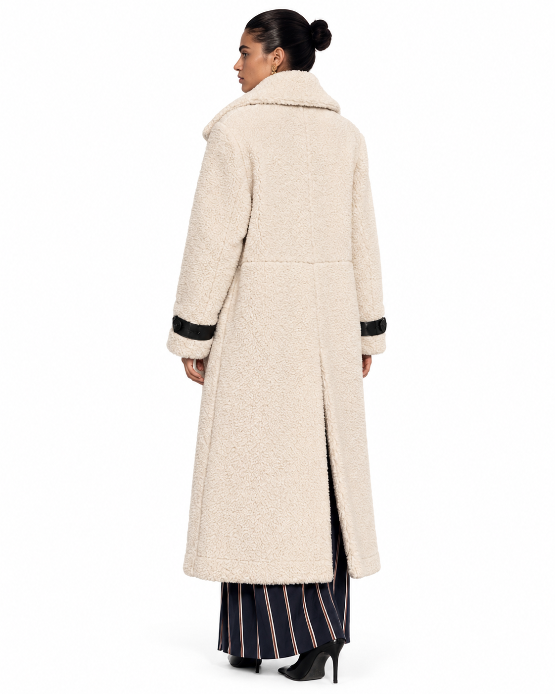THE IVORY SHEARLING COAT | Women's Genuine Sheepskin Long Coat