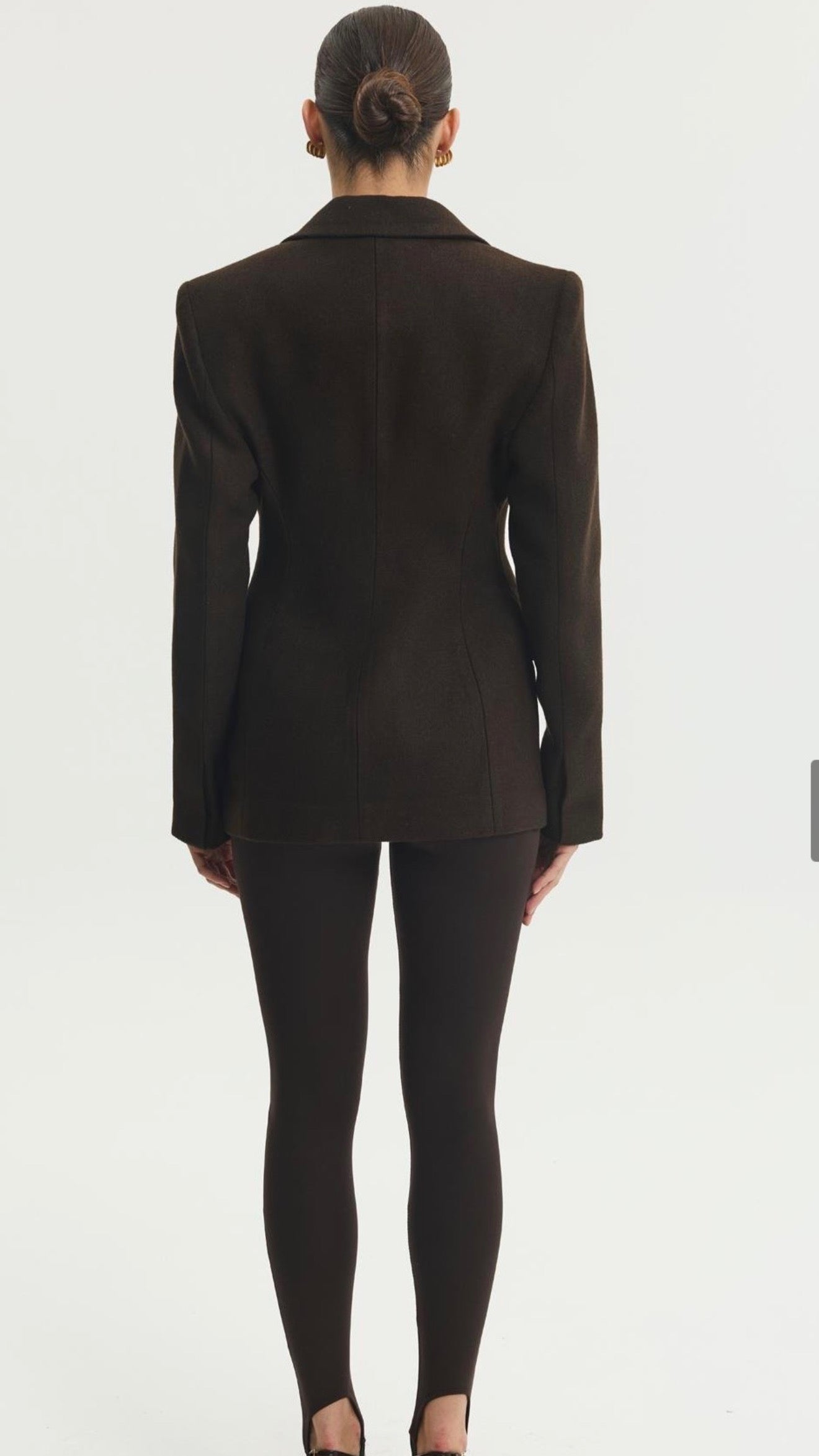 Espresso Sculpted Wool Blazer