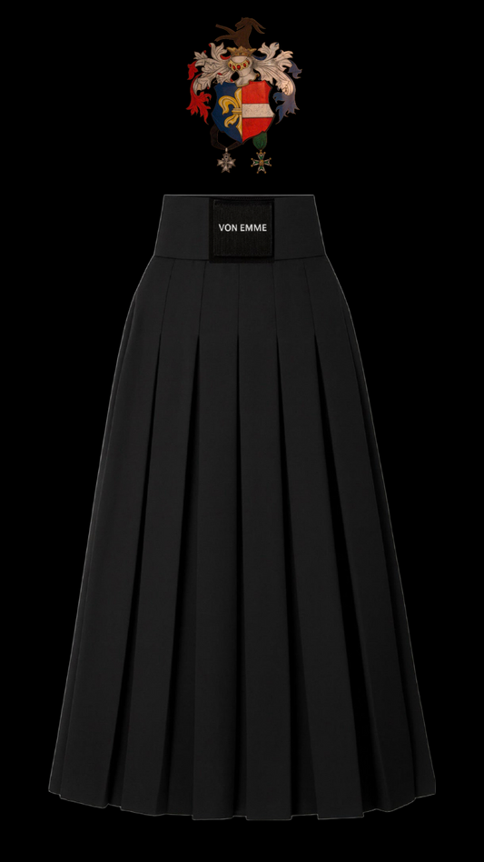 Von Emme – Italian Wool Pleated Black Skirt